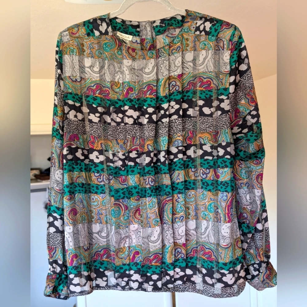 Sheer Pleated Blouse NICOLA